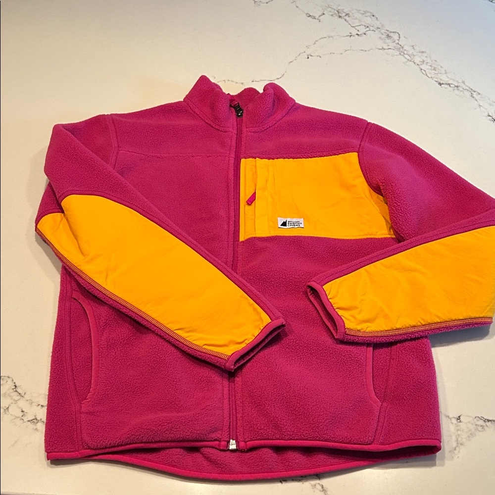 Kids Fleece Zip Jacket in Magenta and Yellow - MEC